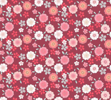Japon Pembe Kiraz Çiçeği Vektörü Kusursuz Desen