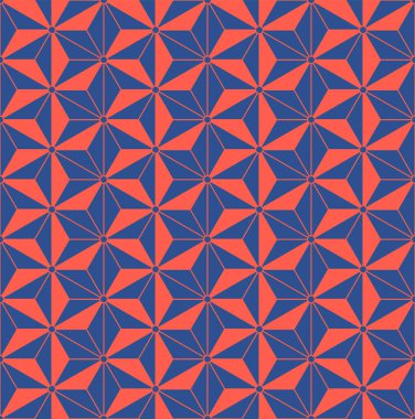 Japon Üçgeni Altıgen Yıldız Vektörü Kusursuz Desen