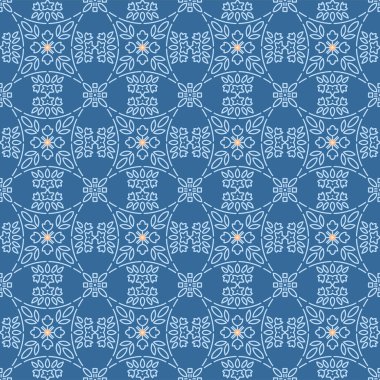 Japon Yıldız Çiçeği Motif Vektörü Kusursuz Desen