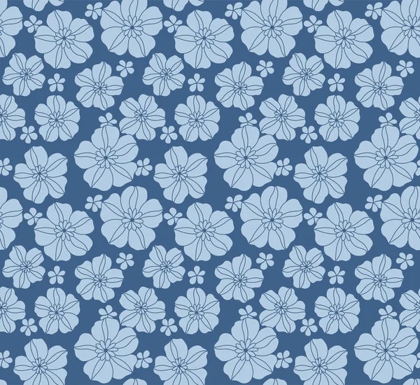 Nahtloses Japanisches Cartoon Flower Vector Muster — Stockvektor