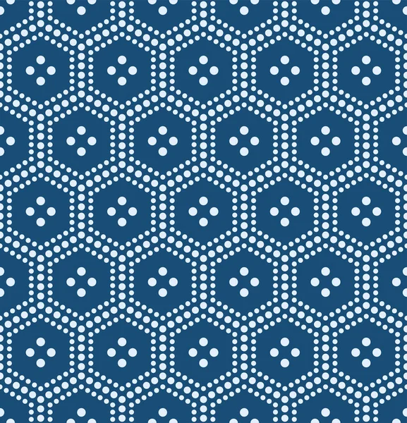 Nahtloses Japanisches Punkt Hexagon Vektor Muster — Stockvektor