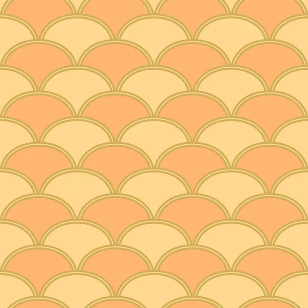 Japanese Luxury Fan Wave Vector Seamless Pattern — Stock Vector