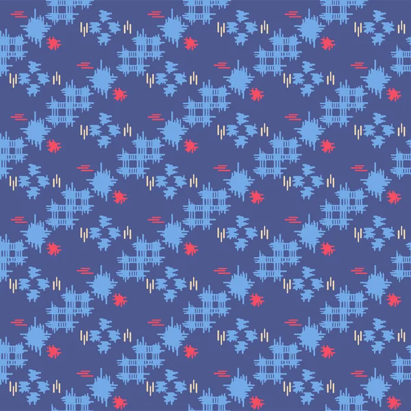 Japanese Pretty Cross Shape Plaid Vector Seamless Pattern — Vetor de Stock