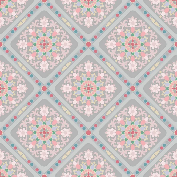 Japanese Luxury Sweet Flower Diamond Vector Seamless Pattern — Stok Vektör