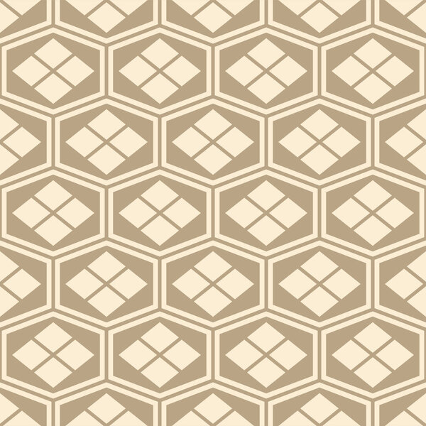 Japanese Hexagon Diamond Mosaic Vector Seamless Pattern