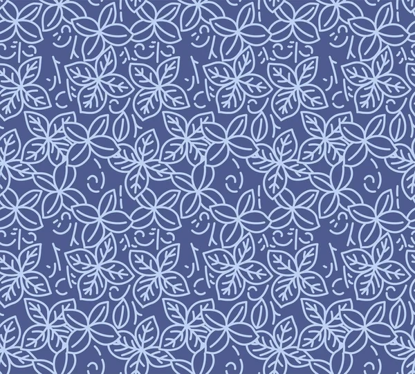 Japanese Line Leaf Vector Seamless Pattern — Stok Vektör