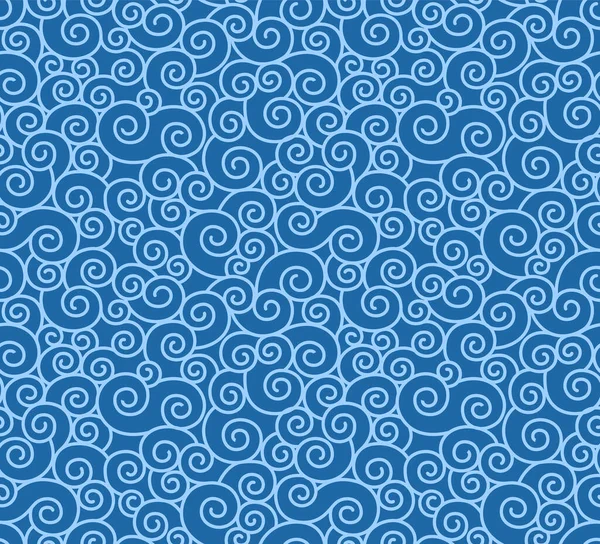 Japanese Swirl Line Wave Vector Seamless Pattern — Stockvektor