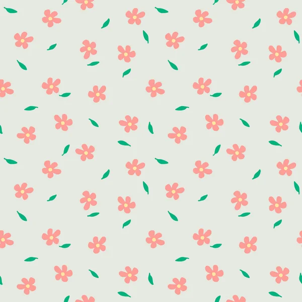 Japonais Mignon Fleur Feuille Vectoriel Sans Couture Modèle — Image vectorielle