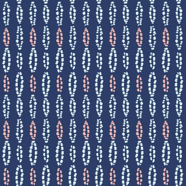 Japanese Dot Ellipse Stripe Vector Seamless Pattern