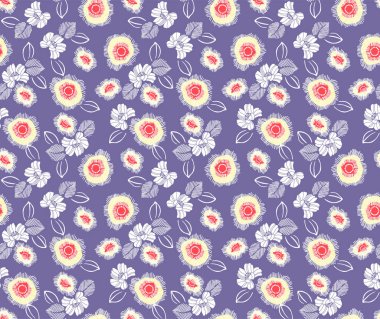 Japanese Botanical Flower Leaf Vector Seamless Pattern