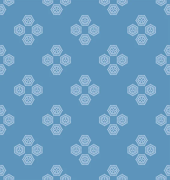 Japanese Dot Hexagon Petal Flower Vector Seamless Pattern