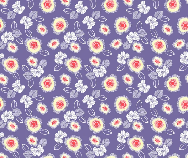 Japanese Botanical Flower Leaf Vector Seamless Pattern