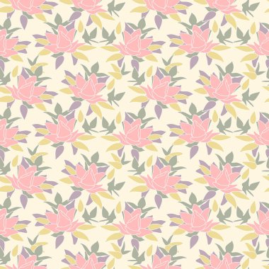 Japon Sanat Çiçeği Motif Vektörü Kusursuz Desen