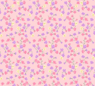 Japon Güzel Vahşi Çiçek Vektörü Kusursuz Desen