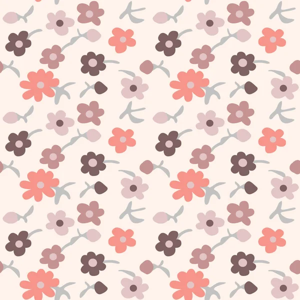 Japanese Cute Flower Fall Vector Seamless Pattern — Vetor de Stock