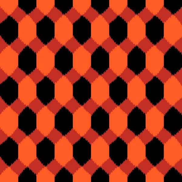 Japanese Embroidery Hexagon Checkered Vector Seamless Pattern — Stock Vector