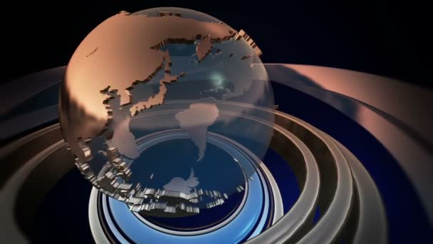 Крутящийся мировой глобус — стоковое видео