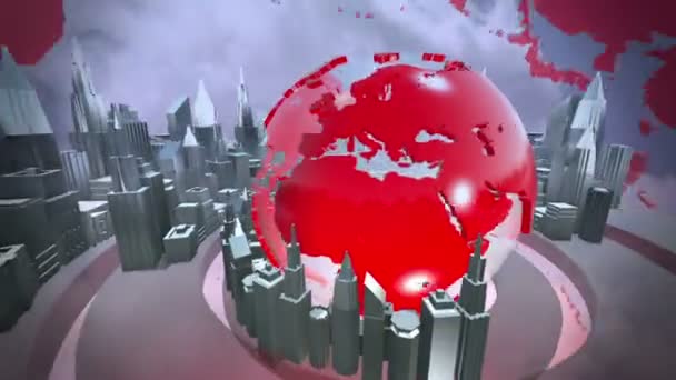 Трансляция анимации земного шара — стоковое видео