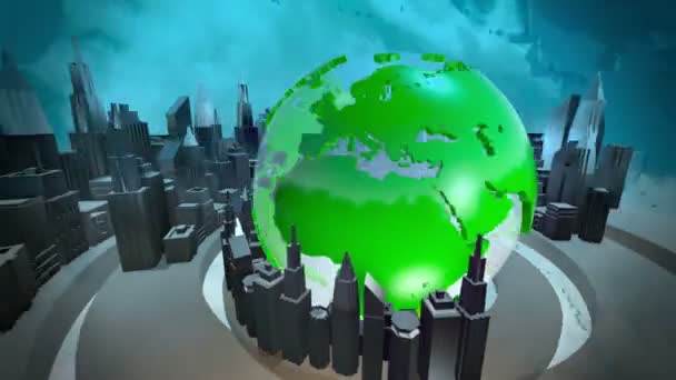 Трансляция анимации земного шара — стоковое видео