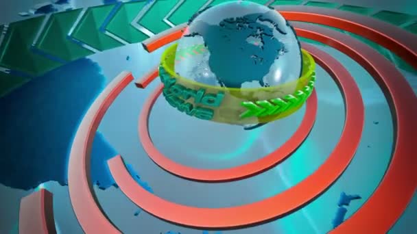 Broadcast earth globe animation — Stock Video