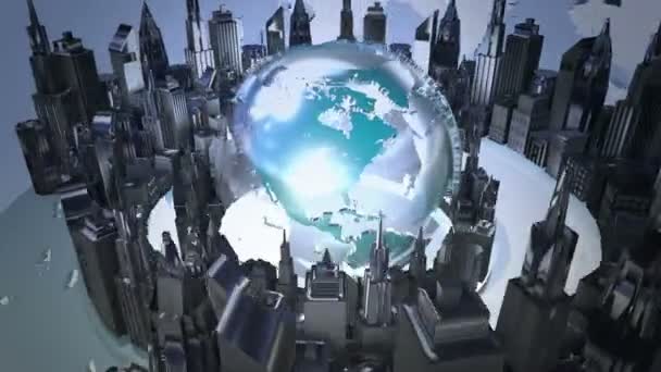 Broadcast-världen loop animation — Stockvideo