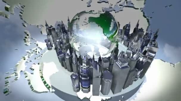 Yayın dünya küre animasyon — Stok video