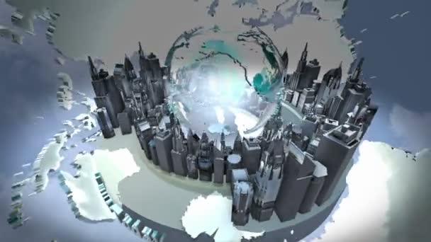 Broadcast earth globe animation — Stock Video