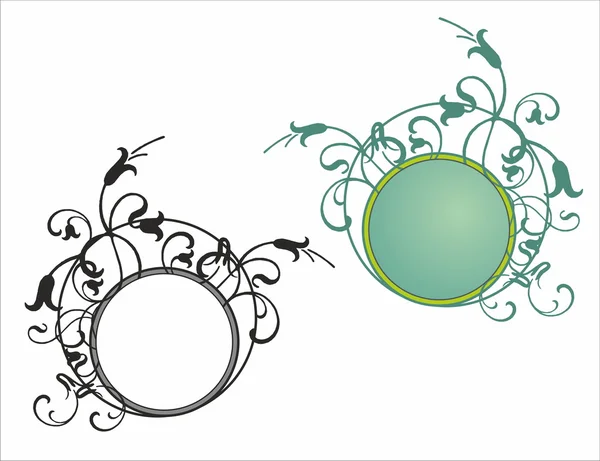 Floral round frame pattern — Stock Vector
