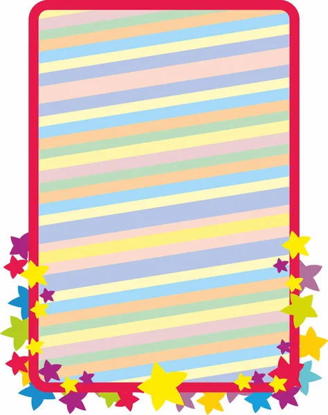 Decoratieve Kids Frame Banier Met Sterren — Stockvector