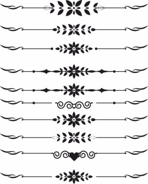 Grafiksel dekoratif ögeler, metin kırma ve sınırlayıcı seti