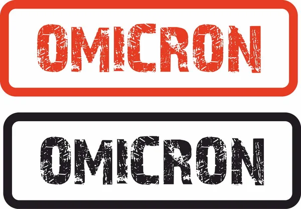  Omicron koronavirüsü kırmızı ve siyah simge ve damga 