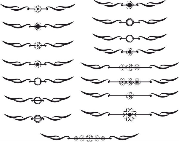 Graphic decorative elements, text breaks set