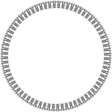 Yuvarlak çerçeve. Çiçek elementi ile dairesel dekoratif çerçeveler