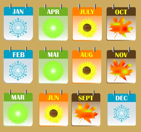 Icônes du calendrier — Image vectorielle