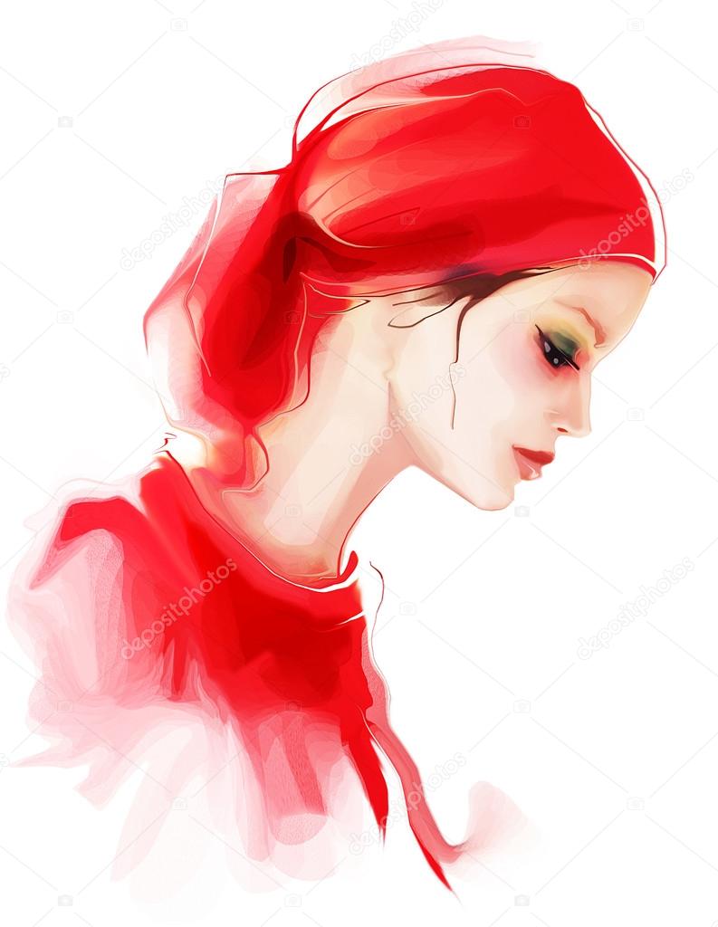 Fashion woman in red