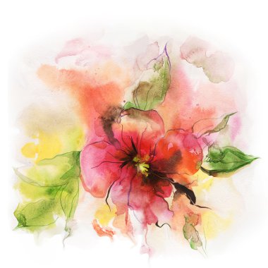 Floral watercolor illustration clipart