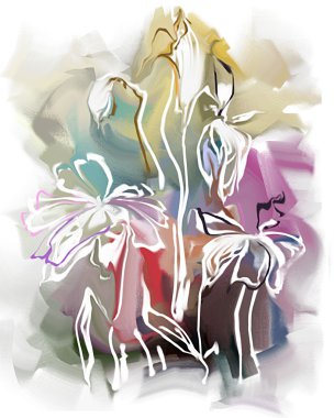 Brunch soyut çiçek