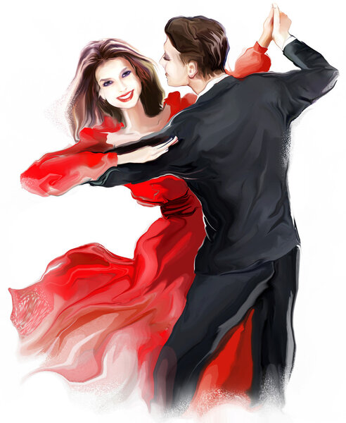 молодая пара танцует
