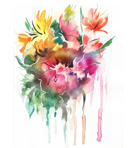 Цветочная акварель — стоковое фото