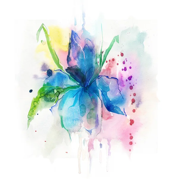 Iris, watercolor illustration — Stock Photo, Image