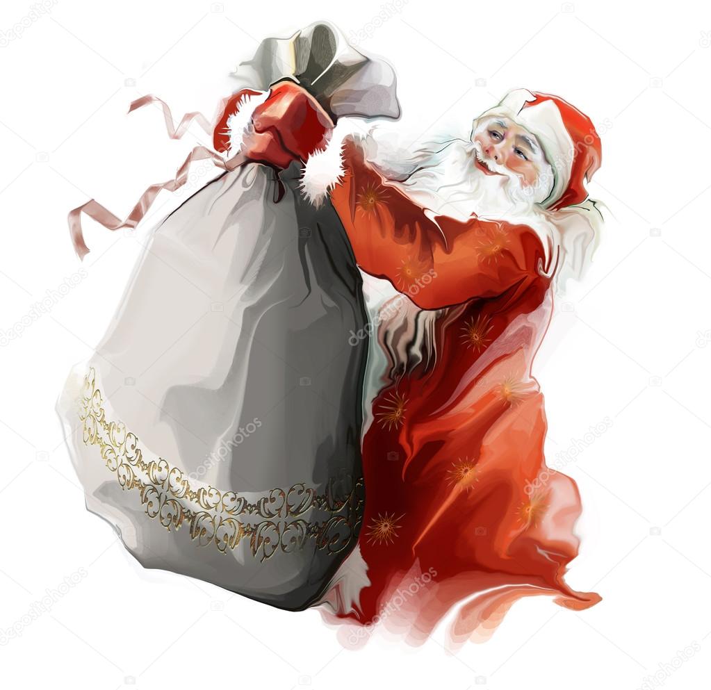Santa with bag