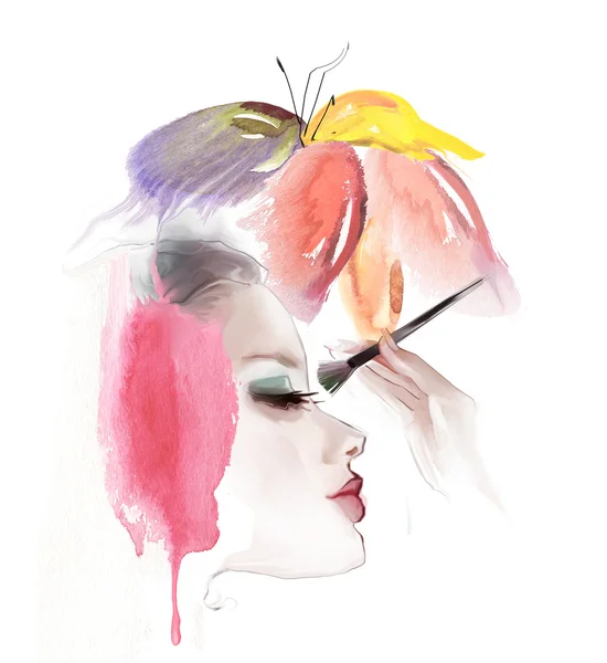 Gözün kirpik yüz kadın kozmetik