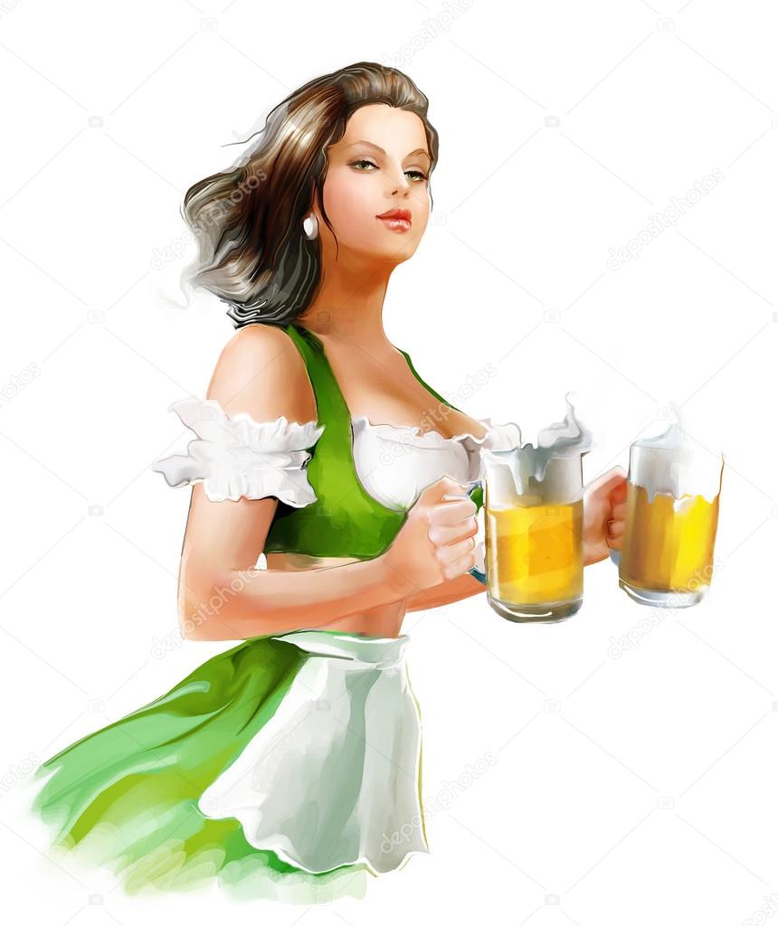 Woman Holding Beer