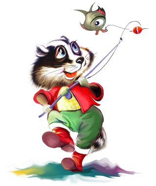 Rakun balığa gider