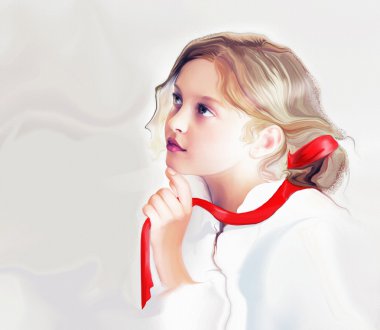 kurdele ile kız