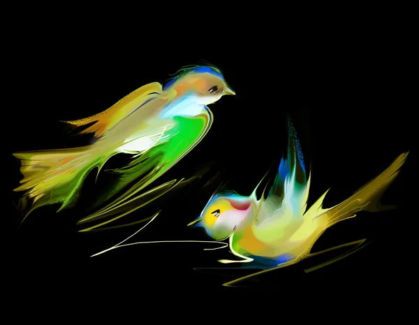 Flying birds illustration — Stock Photo, Image