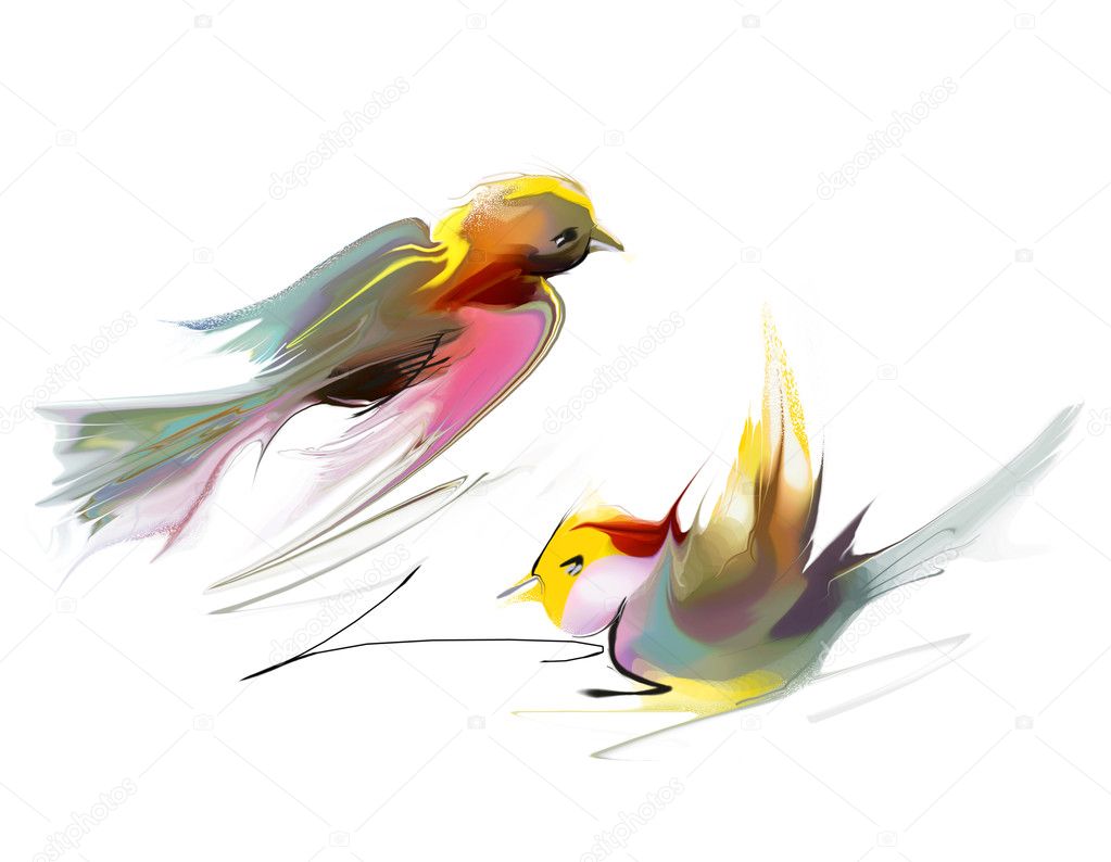Flying birds illustration