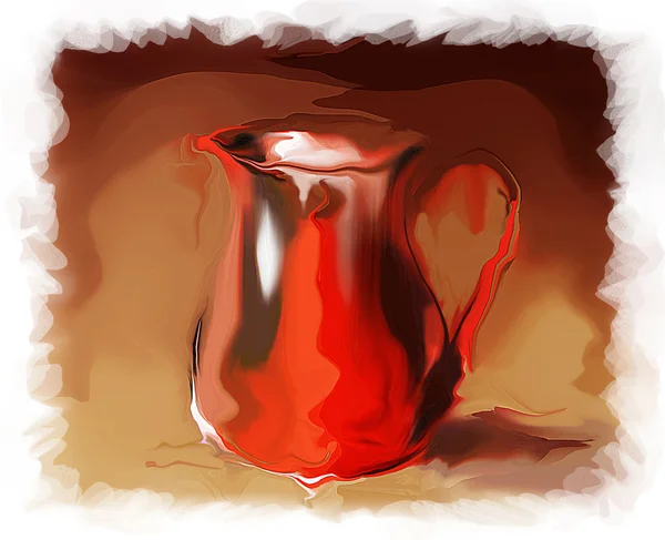 Red milk jug — Stock Photo, Image