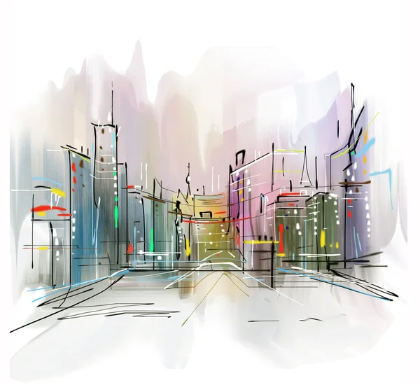 Illustration der Stadt — Stockfoto