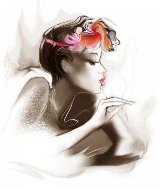 güzel kadın retro portre